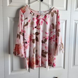 Calvin Klein floral blouse size Large